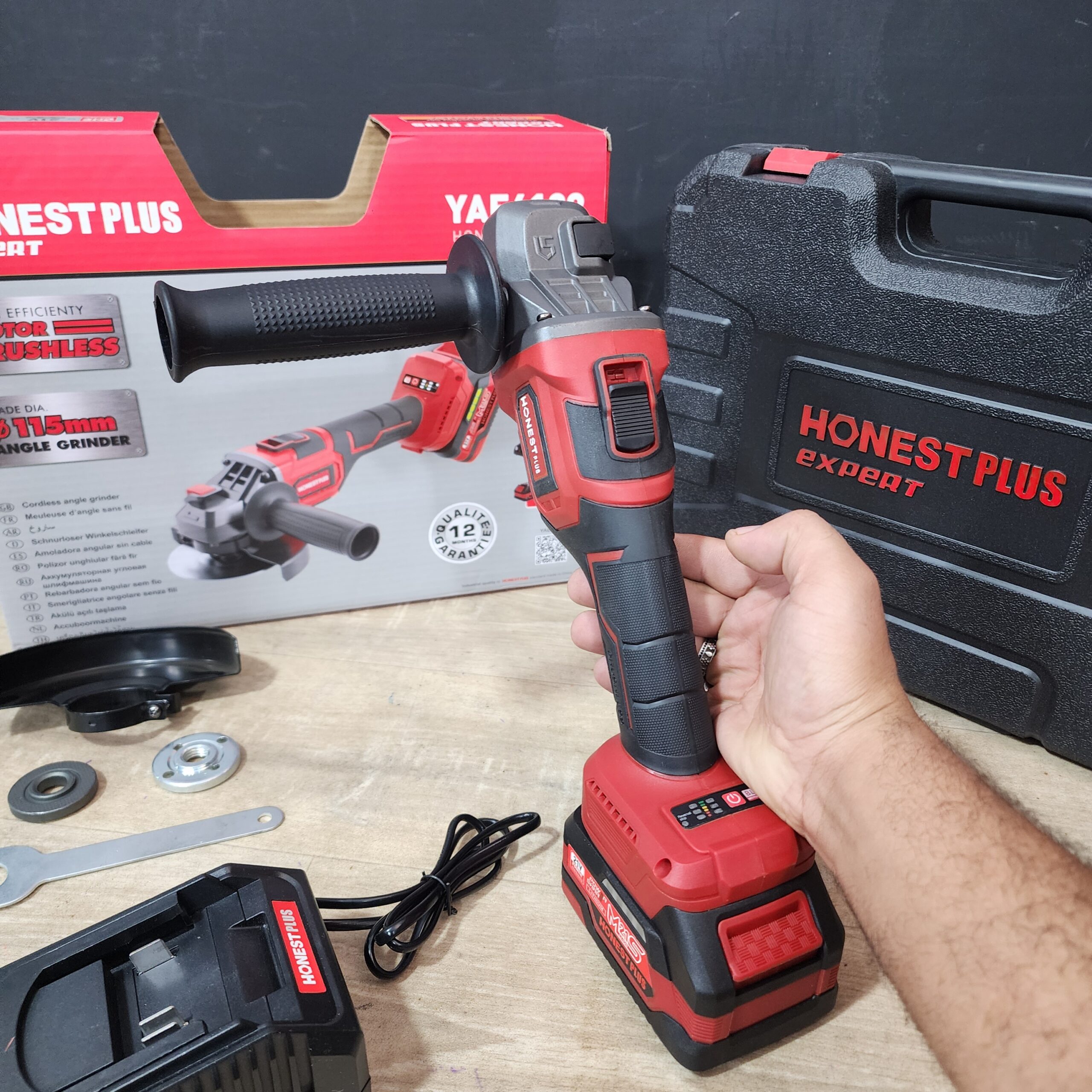 Meuleuse d'angle sans fil HONESTPLUS 21V 115mm BRUSHLESS YAE6129 - Image 2