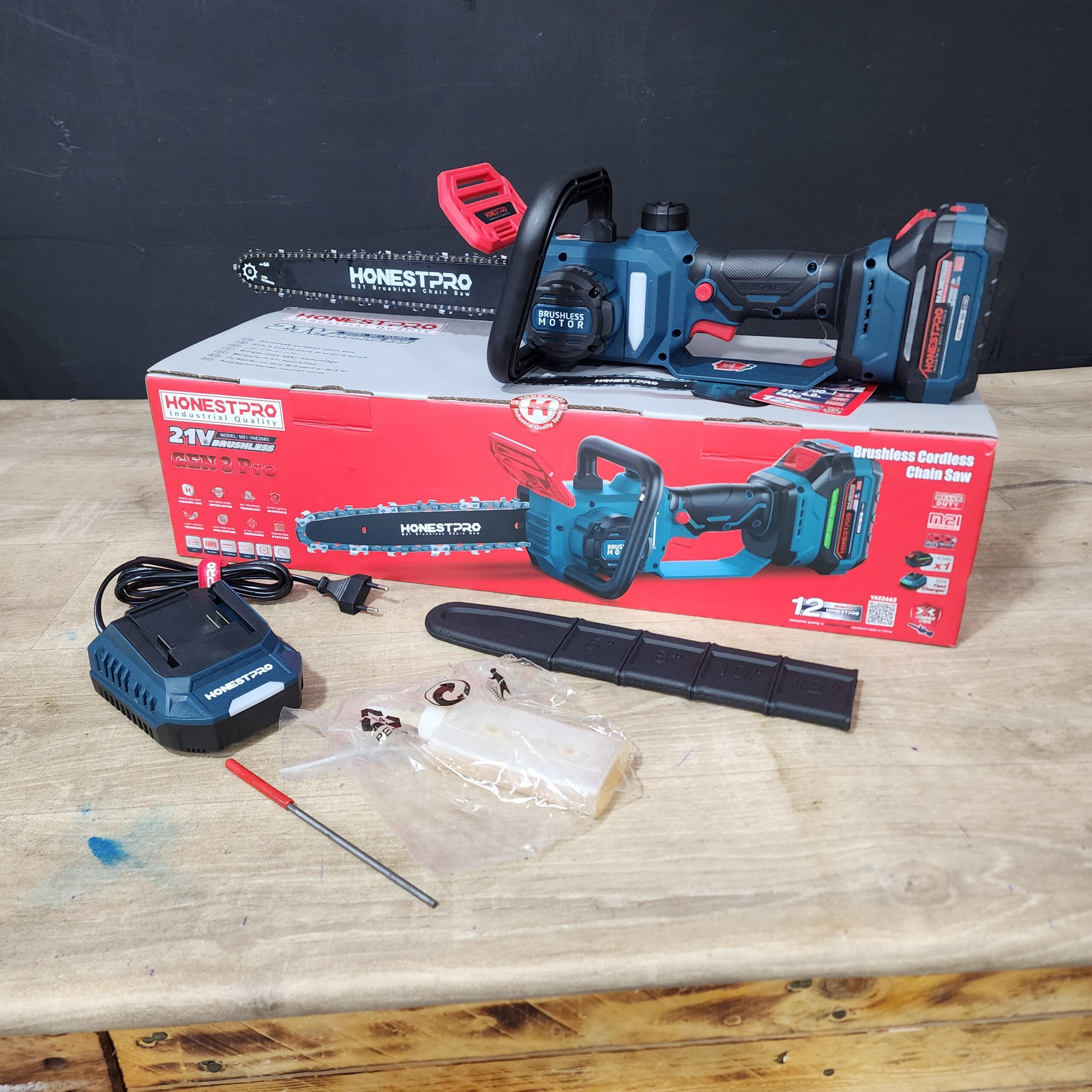 Scie à chaîne sans f4il et sans balais 21v HONESTPRO YAE2663 - Image 2