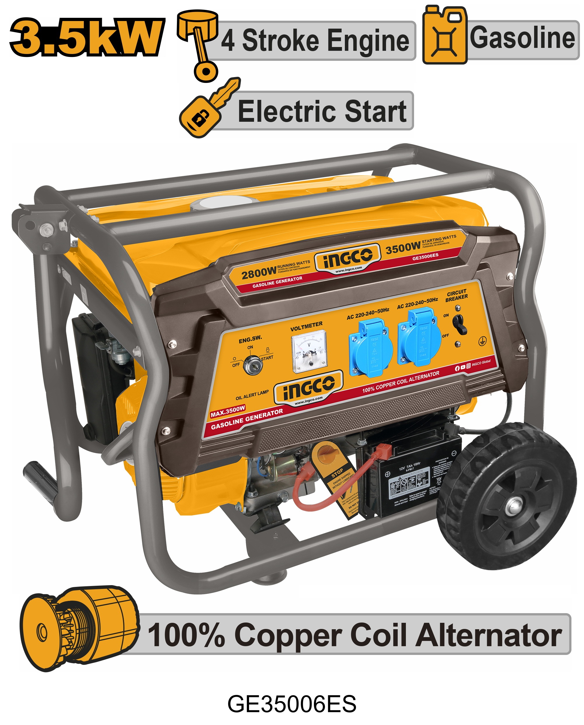 Gasoline generator ingco GE35006ES