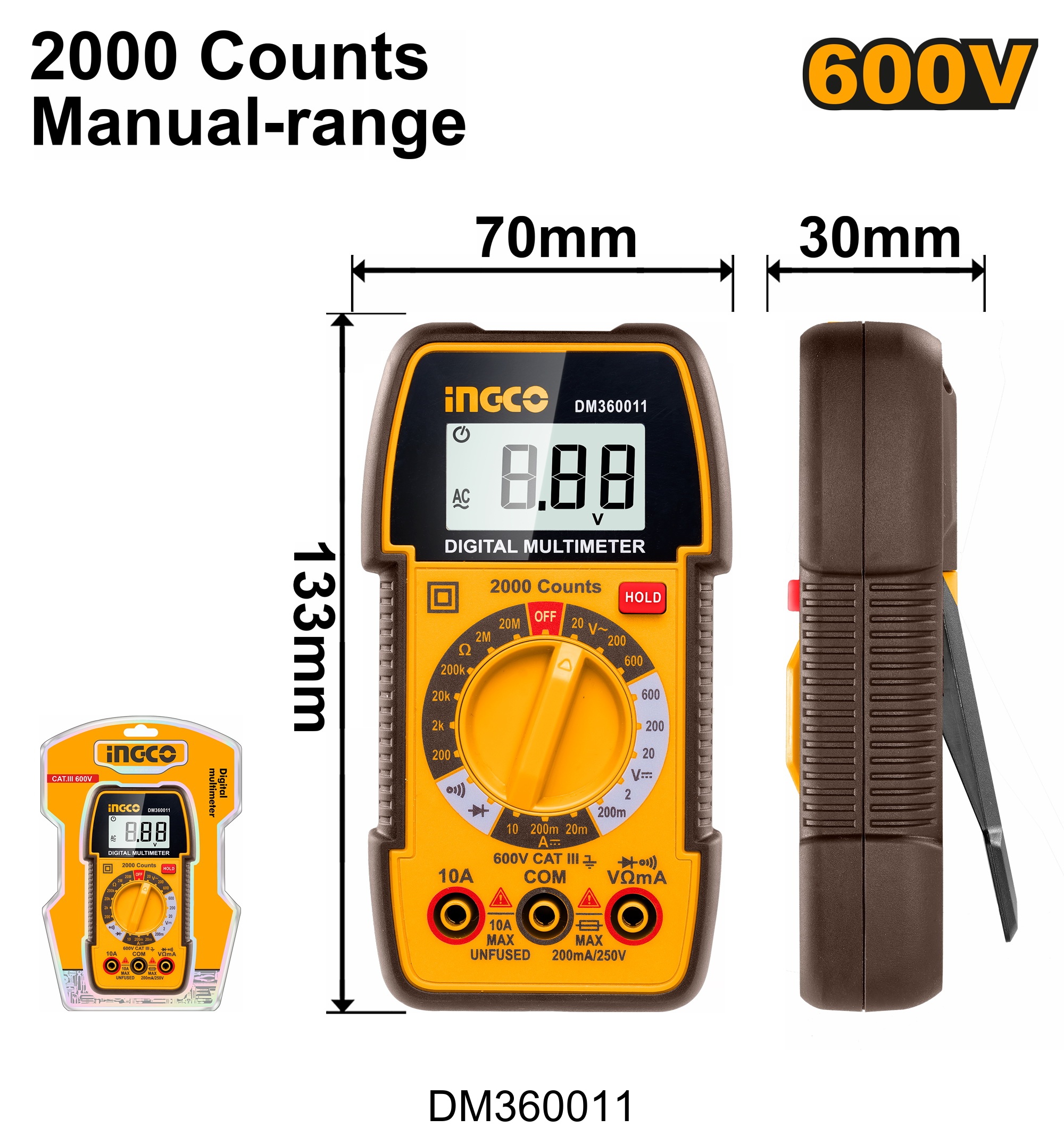 INGCO DIGITAL MULTIMETER DM360011