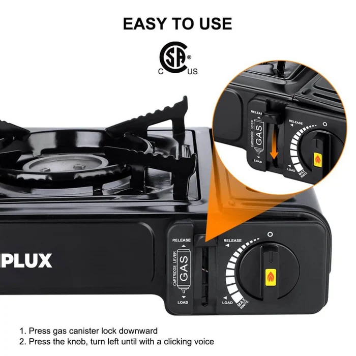 Réchaud Camplux à double combustible (propane et butane) avec étui de transport, réchaud de camping portable certifié CSA - الصورة 4