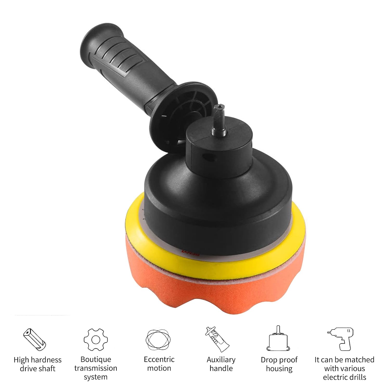 Tête de polissage multifonctionnelle pour voiture, tête de conversion pour polisseuse orbitale avec tampons en mousse/laine, kit de polissage pour cire et polissage. - الصورة 6