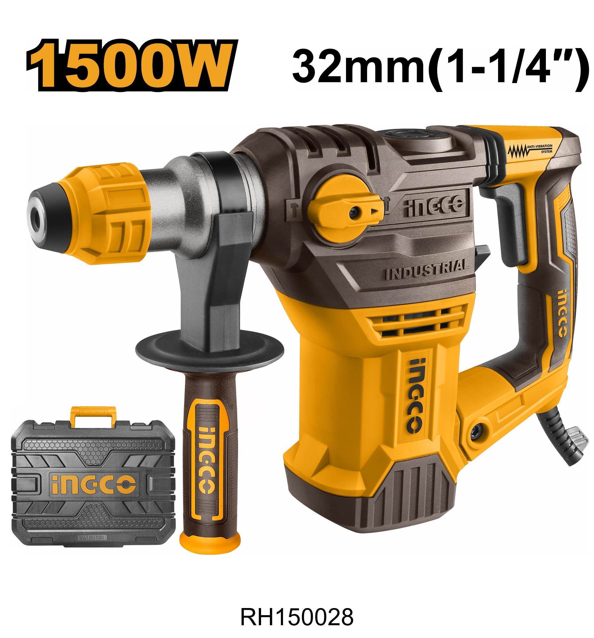 Marteau rotatif ingco 32mm 1500w rh150028