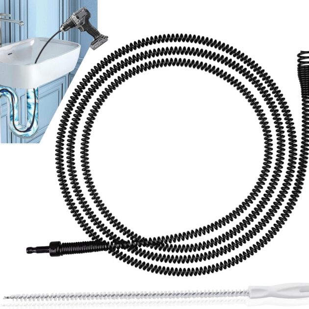 Brosse de nettoyage de canalisations en spirale pour les bouchons tenaces 10x5M