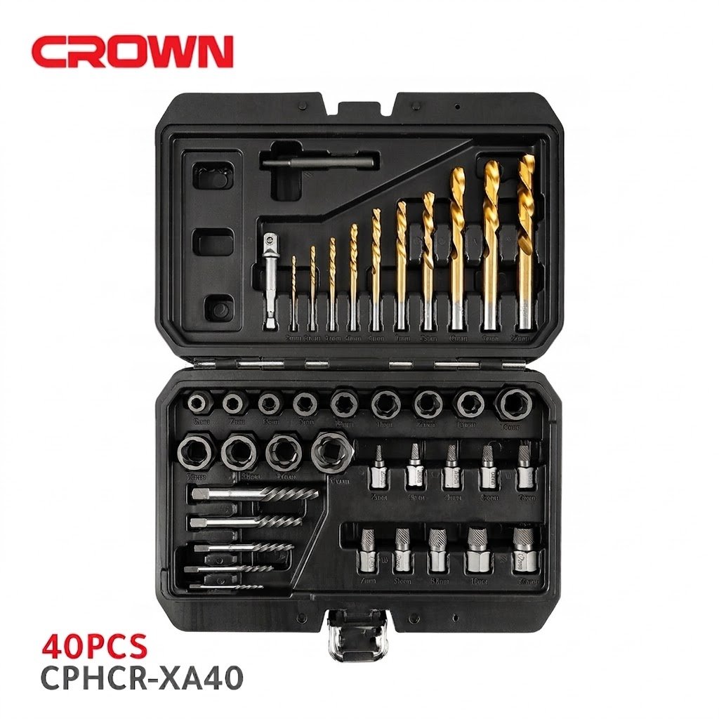 Kit de réparation de vis, boulons et écrous endommagés 40pcs CROWN CPHCR-XA40 - الصورة 2