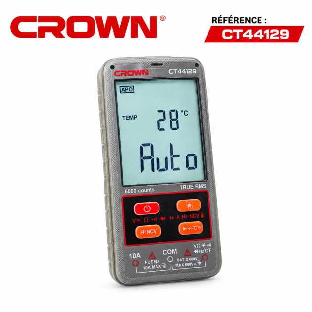 Multimetre numérique professionnel 6000 points CROWN CT44129