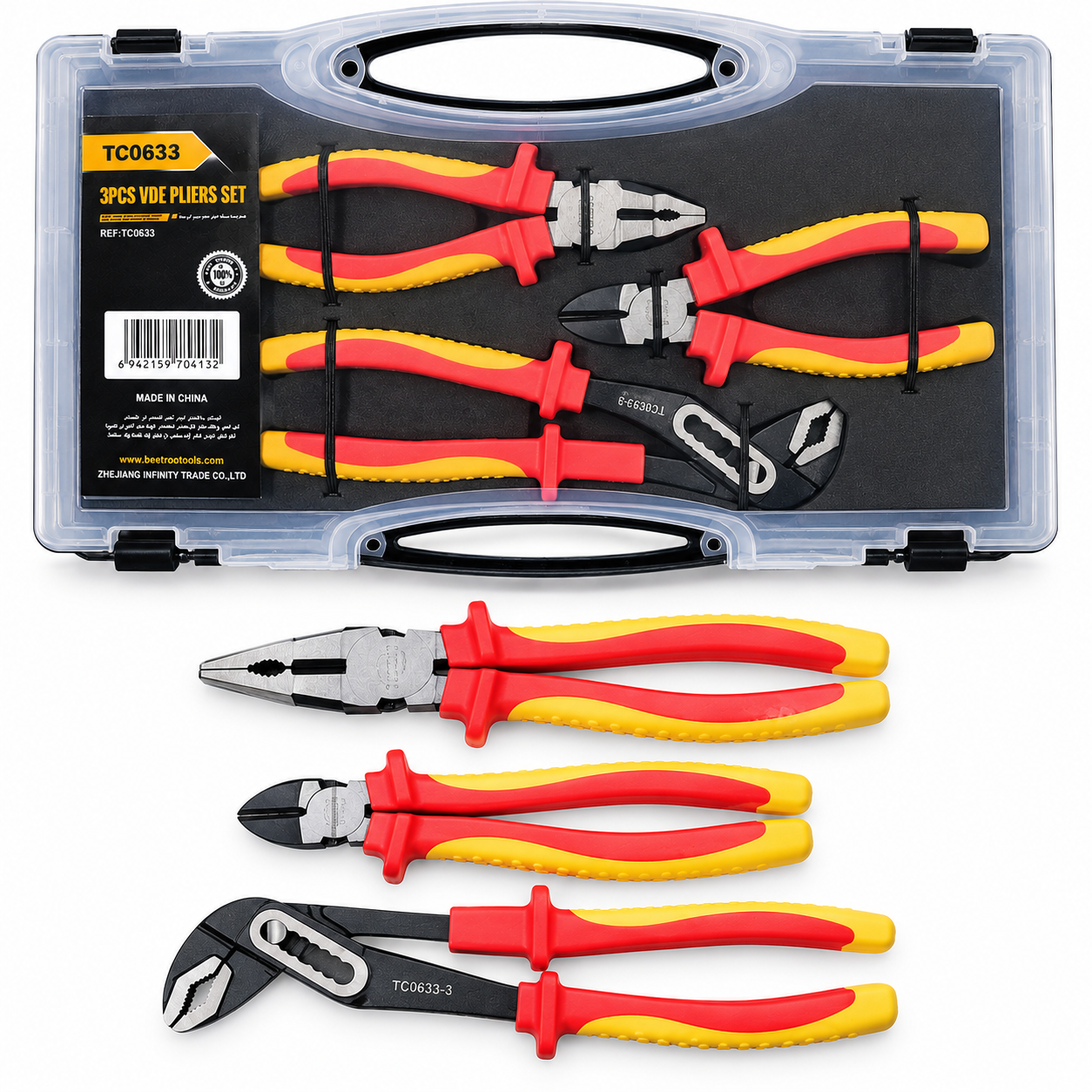 Jeu de 3 pinces VDE isolées BEETRO TC0633