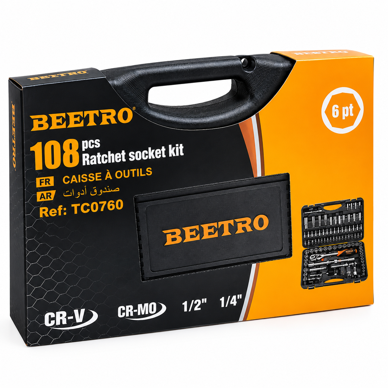 Coffret a douilles et accessoires 108 pieces BEETRO TC0760 - الصورة 5