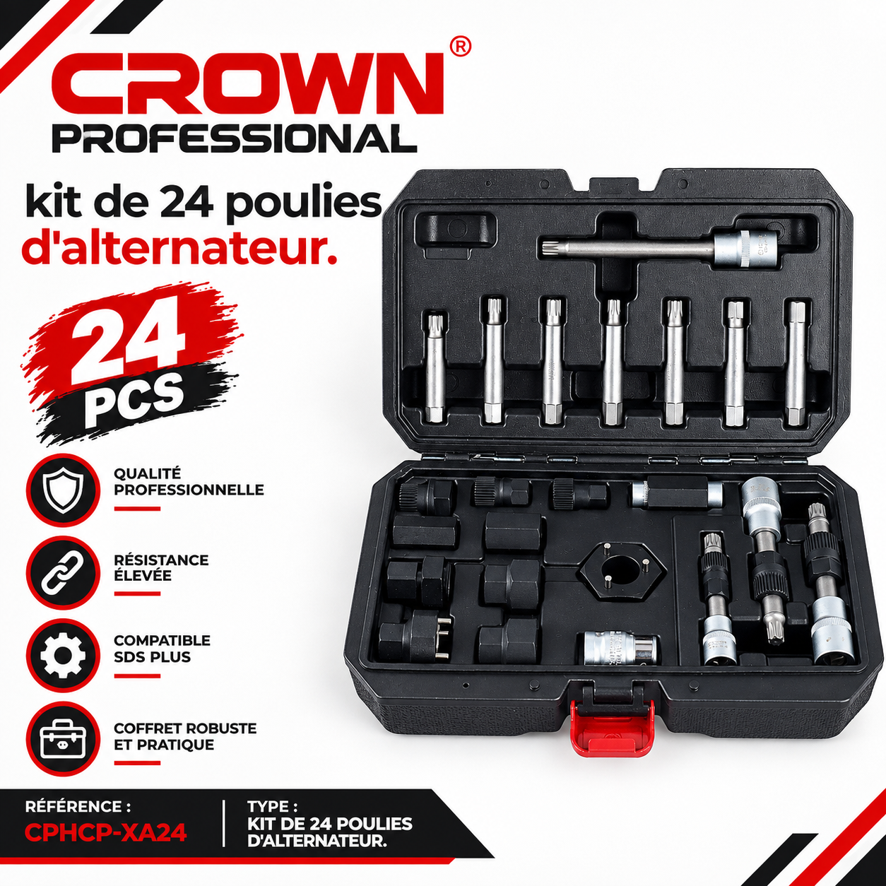 Kit de 24 poulies d'alternateur CPHCP-XA24