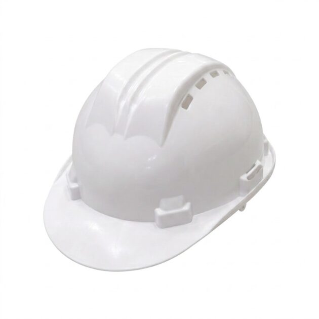 Casque de chantier en polyéthylène blanc