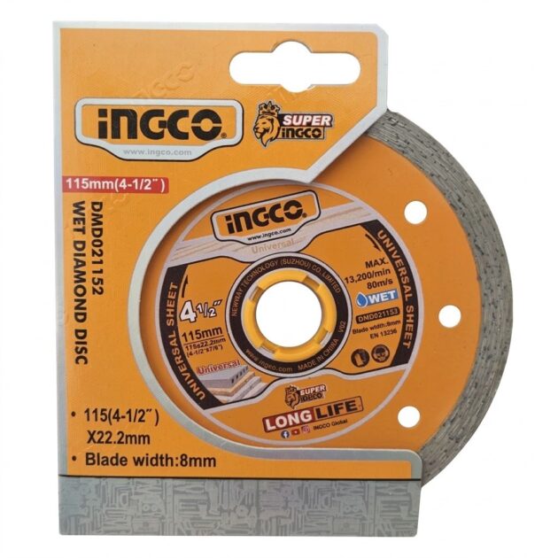 Disque diamant à eau 115mm 4-1/2" Ingco DMD021152