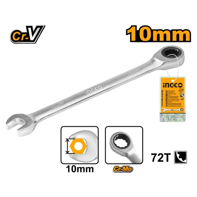 Clé mixte à cliquet 10 mm INGCO HCSPAR101