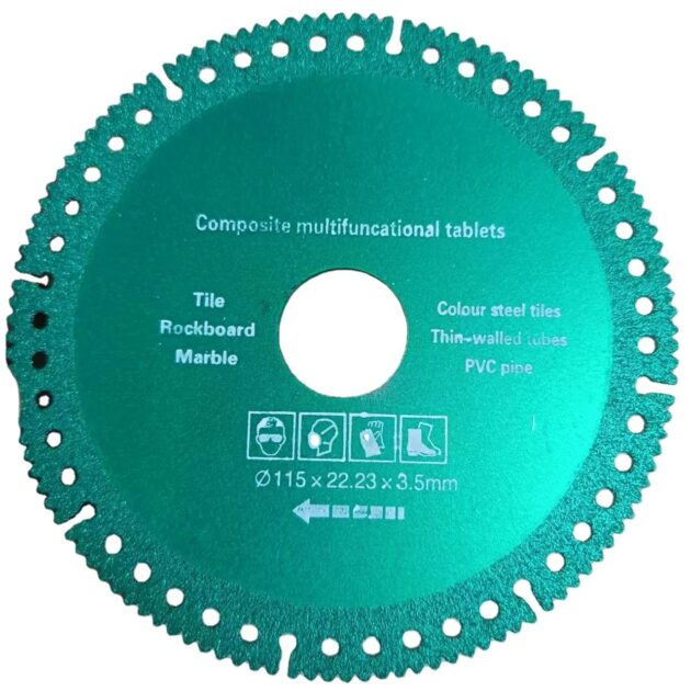 Disque diamant multifonction 115x1x22,23 mm vert pour carrelage, dalles de pierre MAXFINE